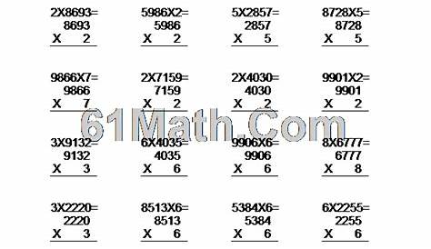 multiplication 4 by 2 digit worksheet
