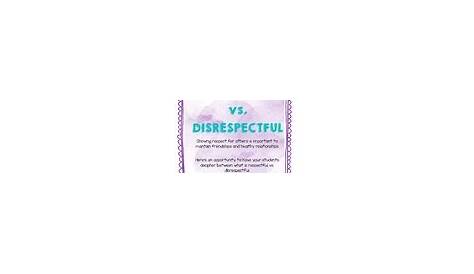 respect vs disrespect worksheets