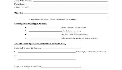 Resume Worksheet - 10+ Examples, Format, Pdf | Examples