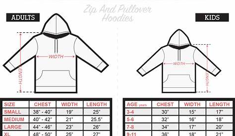 men's small hoodie size chart