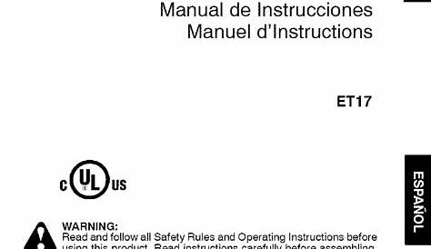 Poulan ET17 User Manual TRIMMER Manuals And Guides L0608464