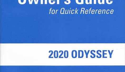 2020 honda odyssey manual