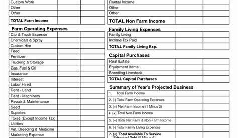 farm income and expense worksheet