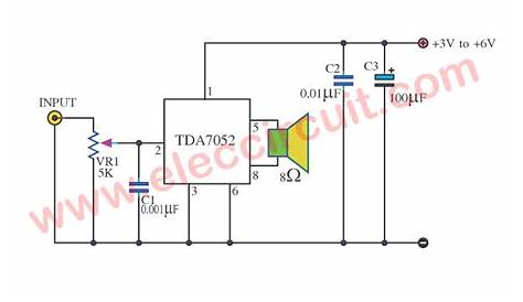 Low voltage amplifier circuit using TDA7052 - ElecCircuit