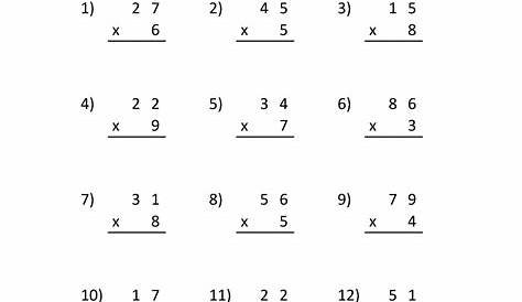 multiplication math chart worksheet