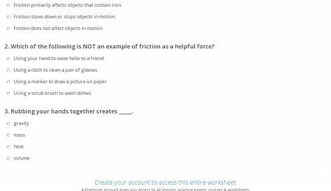friction worksheet 5th grade