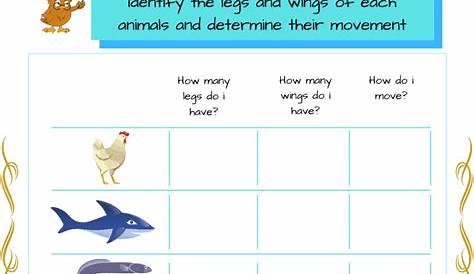 science worksheets for animals