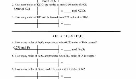 worksheets for basic stoichiometry answer key
