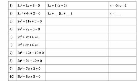 Solving Quadratic Equations By Formula Worksheet Pdf - Tessshebaylo