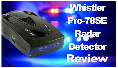 whistler pro 68se radar detector owner's manual