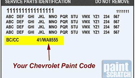 Chevrolet Touch Up Paint | Color, Code, and Directions for Chevrolet