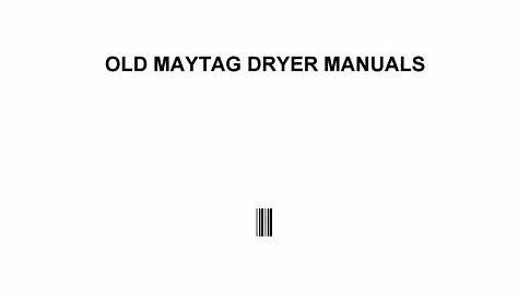 owners manual for maytag dryer