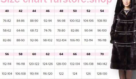 women's coat size chart