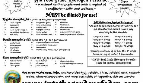 hydrogen peroxide dilution chart for plants