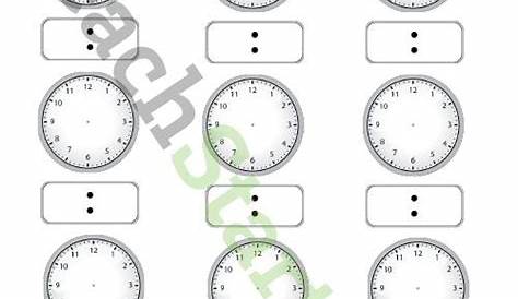 Blank Digital and Analogue Clock Worksheet Teaching Resource | Teach