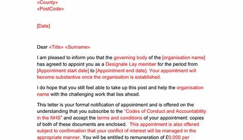 Sample Of Appointment Letter