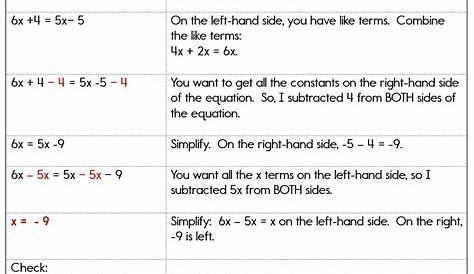 inequalities with variables on both sides worksheets