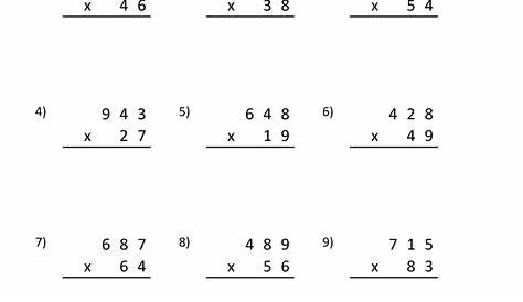 multi digit multiplication worksheets