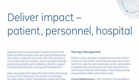 Deliver impact – patient, personnel, hospital | GE Healthcare