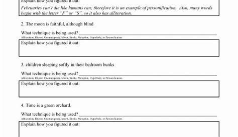 literary devices matching worksheet