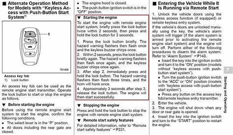 remote start 2016 subaru outback