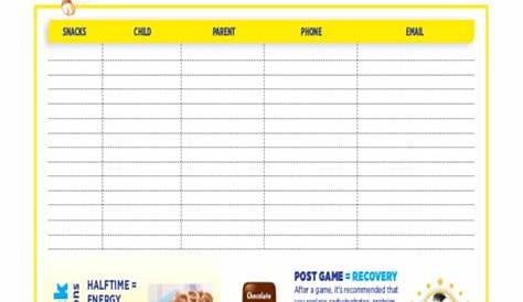 Snack Schedule Template - 7+ Free Word, Excel, PDF Document Downloads