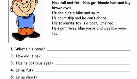 Teach child how to read: Printable Esl Reading Comprehension Worksheets