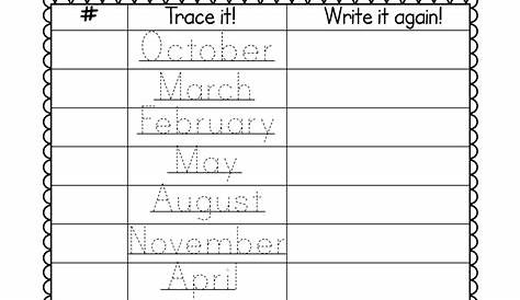 printable months of the year worksheets