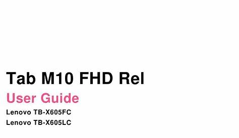 LENOVO TAB M10 FHD REL USER MANUAL Pdf Download | ManualsLib