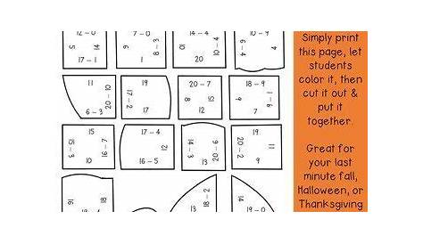 halloween kindergarten subtraction worksheet