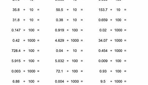long division decimals worksheet