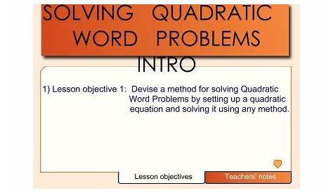 solving quadratic equations notes pdf