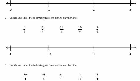 Fractions Number Line Worksheet - Printable Word Searches