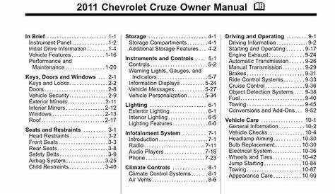 CHEVROLET CRUZE 2011 OWNER'S MANUAL Pdf Download | ManualsLib