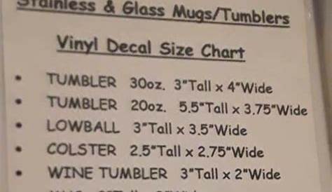 Pin by Melissa Dahl on I think I need a cricut | Vinyl decal size chart
