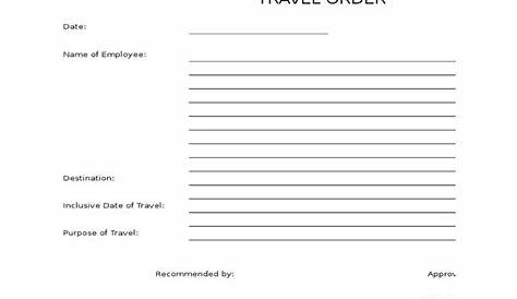Travel Order - Form