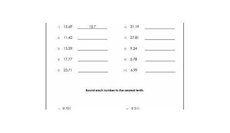 rounding decimals worksheet 8th grade