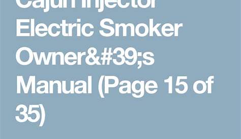 cajun injector smoker manual