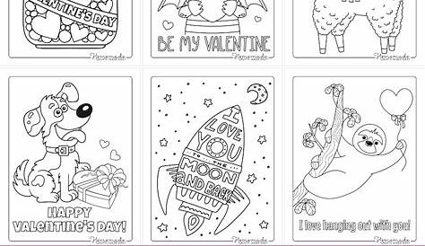 Printable Coloring Valentines Day Cards