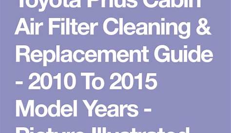 Toyota Prius Cabin Air Filter Cleaning & Replacement Guide - 2010 To