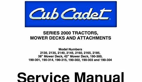 Cub Cadet 2000 Series Tractor Service Repair Manual 1994-1999 – Service