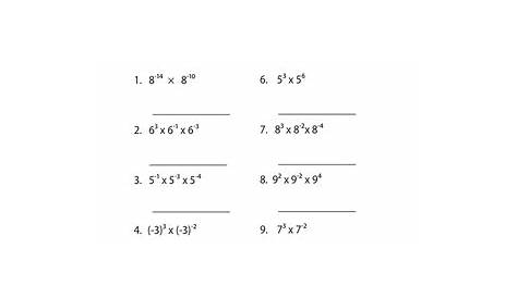 Free Printable Algebra 1 Worksheets - Also Available Online