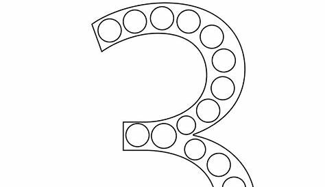 number 3 coloring page with circles