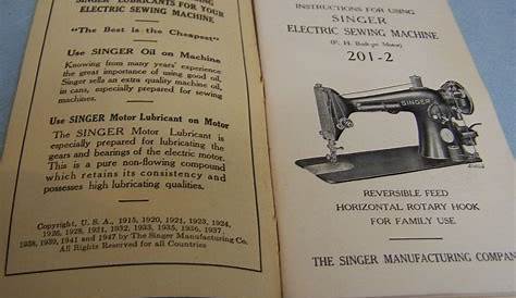 Singer Sewing Machine Manual Electric 201-2 1947 from wings on Ruby Lane