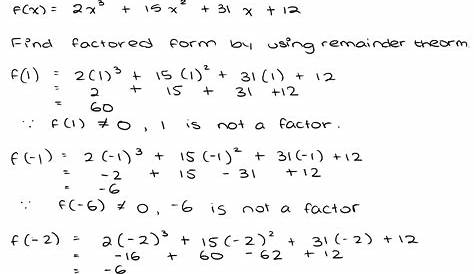 factoring cubic polynomials worksheet