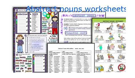 worksheets for abstract nouns