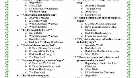 Free Christmas Picture Quiz Questions And Answers Printable - Free
