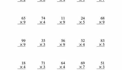 multiplication worksheets two digit by one digit