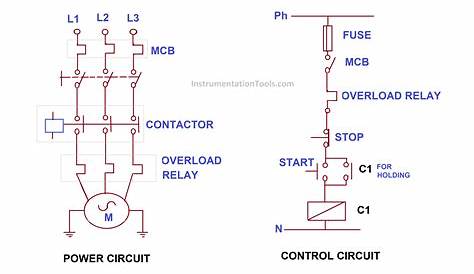 motor dol starter circuit diagram
