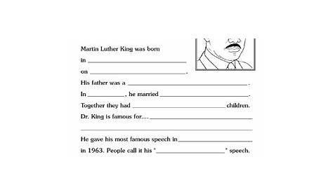 martin luther king jr worksheets with answer key